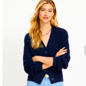 LOFT Navy Blue Cardigan Sweater